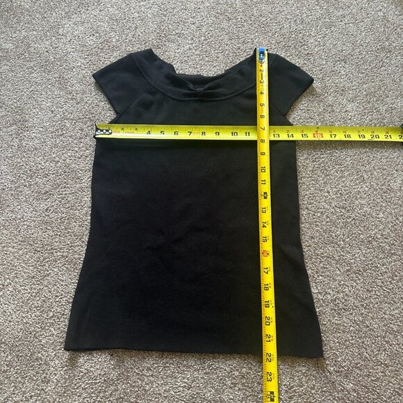 Ann Taylor Factory Black Knit Short Sleeve Shirt Women's Size Small Office Work - Picture 14 of 14